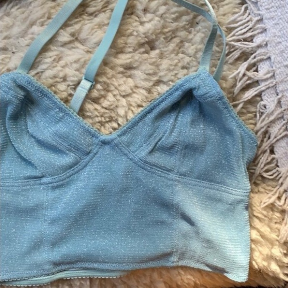 Free People Lurex Shimmer Longline Bralette